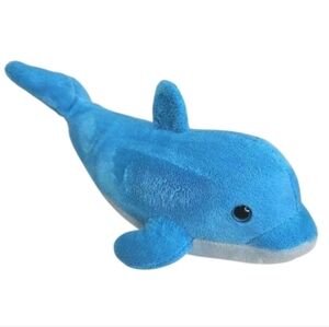 🎁Destination Nation Blue Dolphin Plush Gifted Stuffed Animal by Aurora 10" Blue